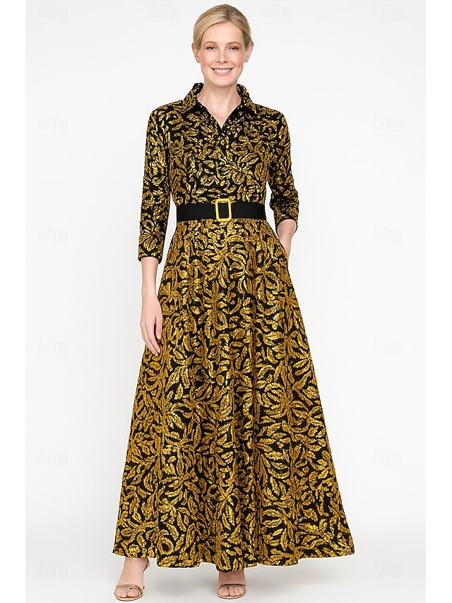  A-Linie Brautmutterkleid Elegant Bateau-Ausschnitt Bodenlang Paillettenbesetzt Langarm mit Spitze Schärpe / Band 2025