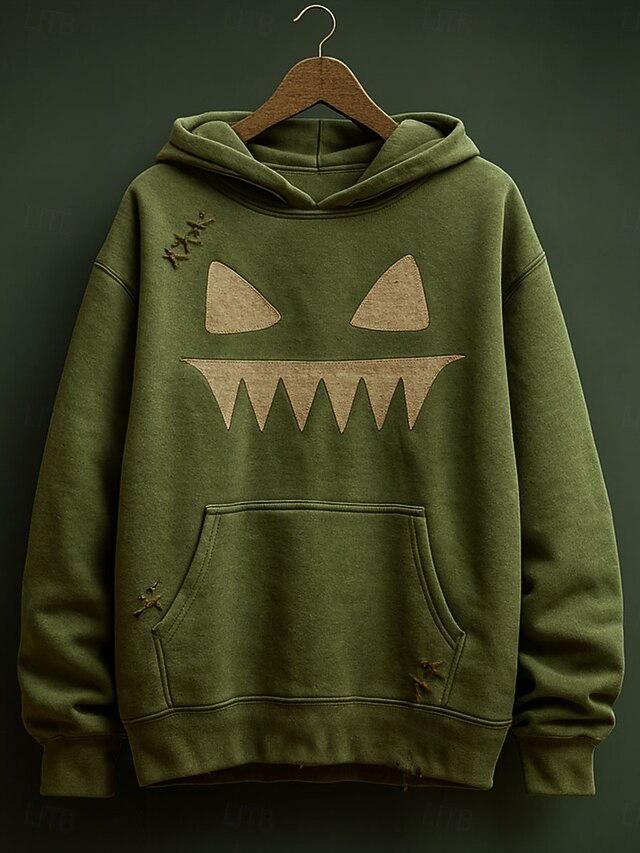 Women's Pullover Hoodie Sweatshirt Graphic Pumpkin Casual Long Sleeve Hooded Regular Tops Party Evening Wear Street Dailywear Green Spring Fall Winter3