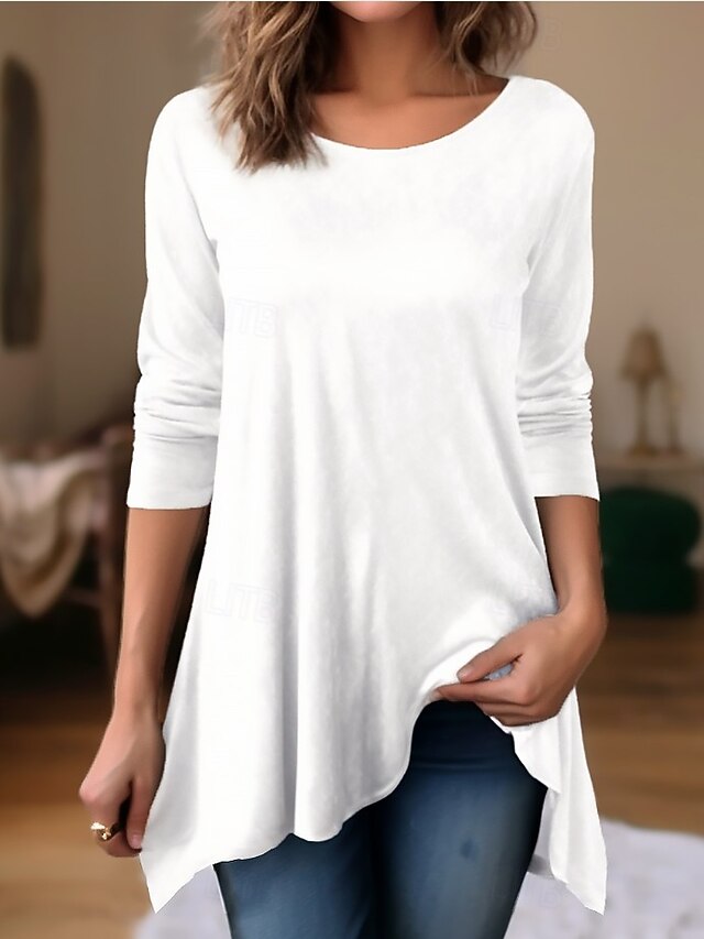 Women's Tunic Graphic Plain Elegant Vintage Fashion Long Sleeve Crew Neck Round Neck Long Tops Daily Weekend Print Black White Wine Summer Spring Fall Winter4