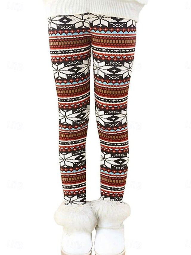Women's Chinos Leggings Cozy Leggings Vacation Casual Full Length High WaistPantsUgly Christmas Snowflake Printing Thermal Warm Comfortable Stretchy Vacation Casual Daily Red Spring Fall Winter Slim4