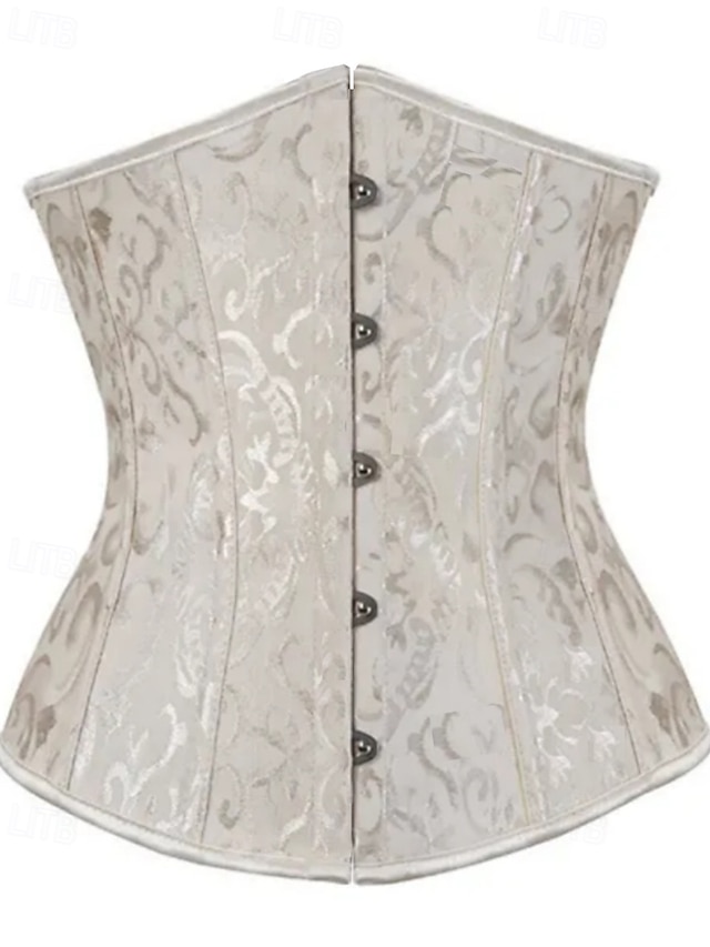  Dam Shapewear Mode Ljuv Ren färg Öppen rygg Semester Fest Gata Ärmlös Korsett Vit Rubinrött Beige Vår Höst Skräddarsydd passform