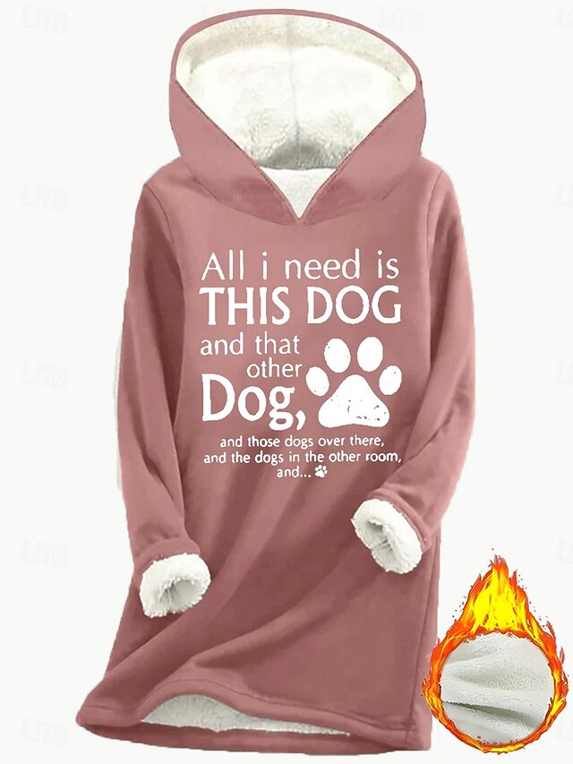 Women's Pullover Hoodie Sweatshirt Graphic Letter Warm Sherpa Fleece Long Sleeve Hooded Long Tops Street Dailywear Casual Print Black Pink Gray Fall Winter4