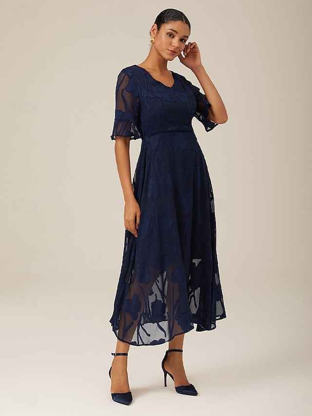 midi blue dress Sweetheart Neckline Floral Ladivine CZ0026 Light Blue Size:12-18M US 16