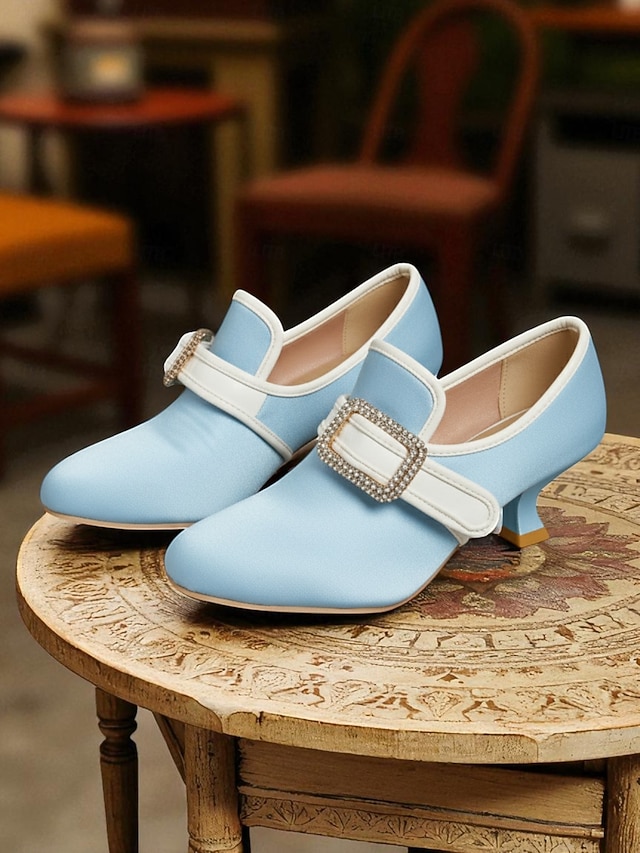  naisten 1920-luvun vintage-viktoriaaniset solkikorkokengät - edvardiaaniset satiinikengät kissanpentukorolla lolita-, rokokoo- ja gatsby-juhliin tai cosplay-asuihin