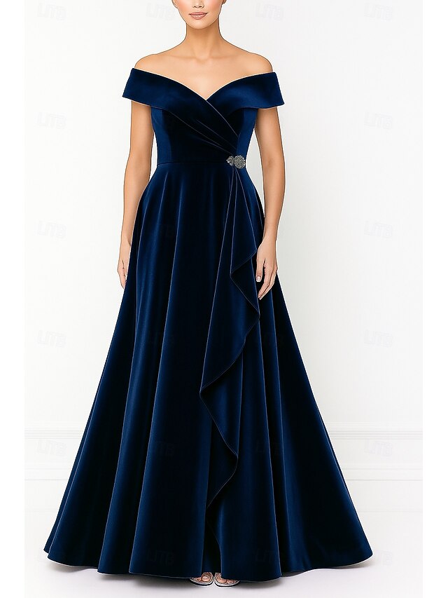 A-line Floor Length Evening Prom Dress, ball gown Party Dresses,DS4387 main image 1