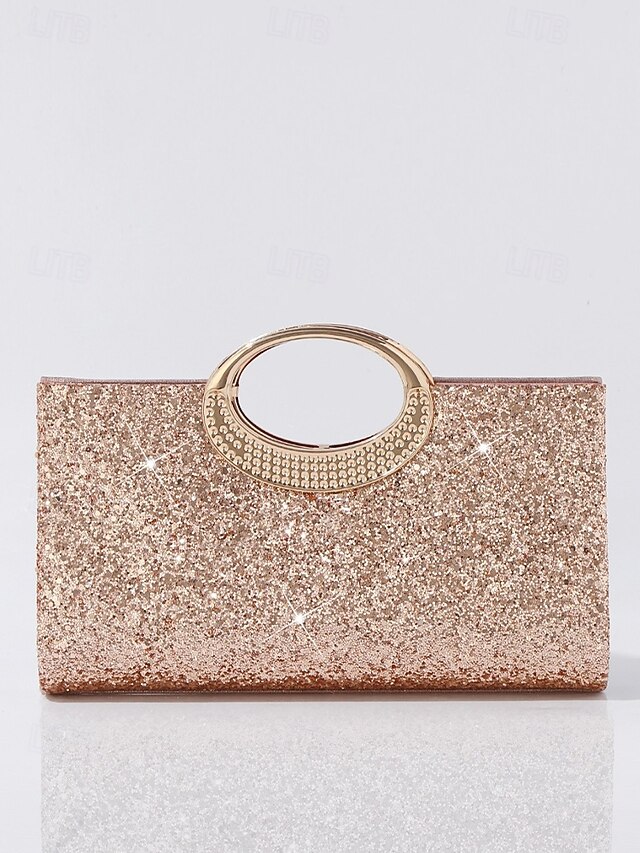 Glamour metallic-silver evening bag