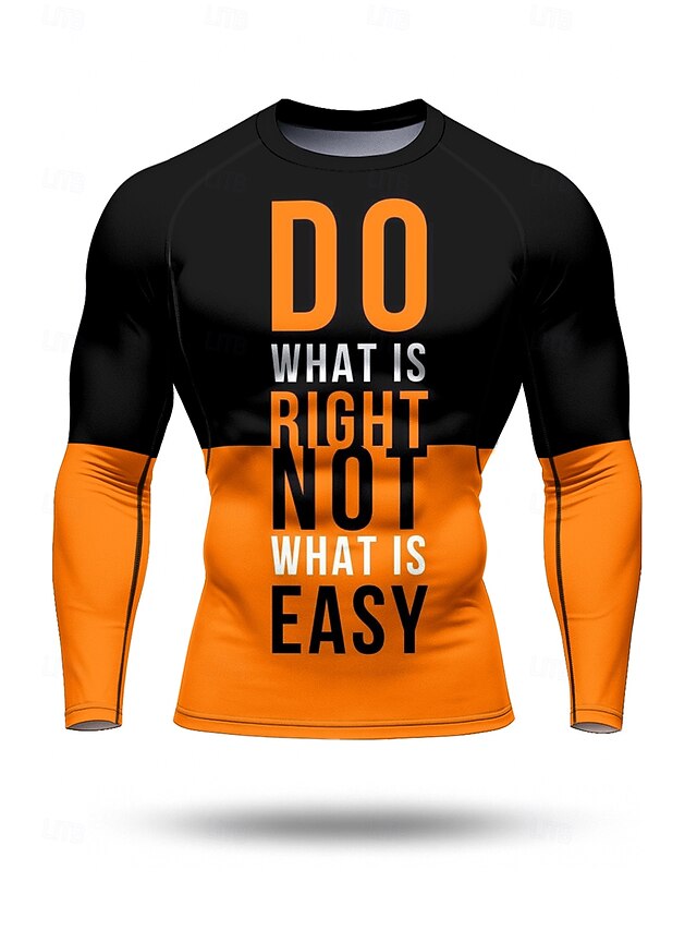 Men's Running T-Shirt Compression Shirt Running Shirt 3D Print Color Block Long Sleeve Base Layer Color Block Quick Dry Compression Power Flex Moisture Wicking Gym Workout Active Training Exercise4