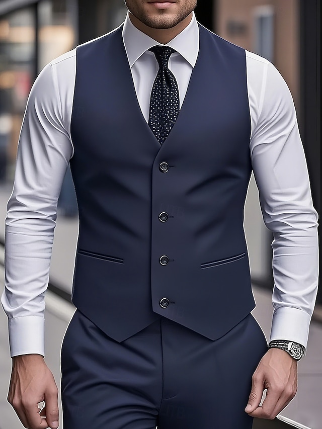 Navy Blue Prom Outfits Notch Lapel Slim Fit Men Suit main image 1