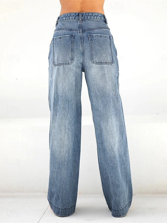 Women's High-Waisted Wide-Leg Jeans Spring
