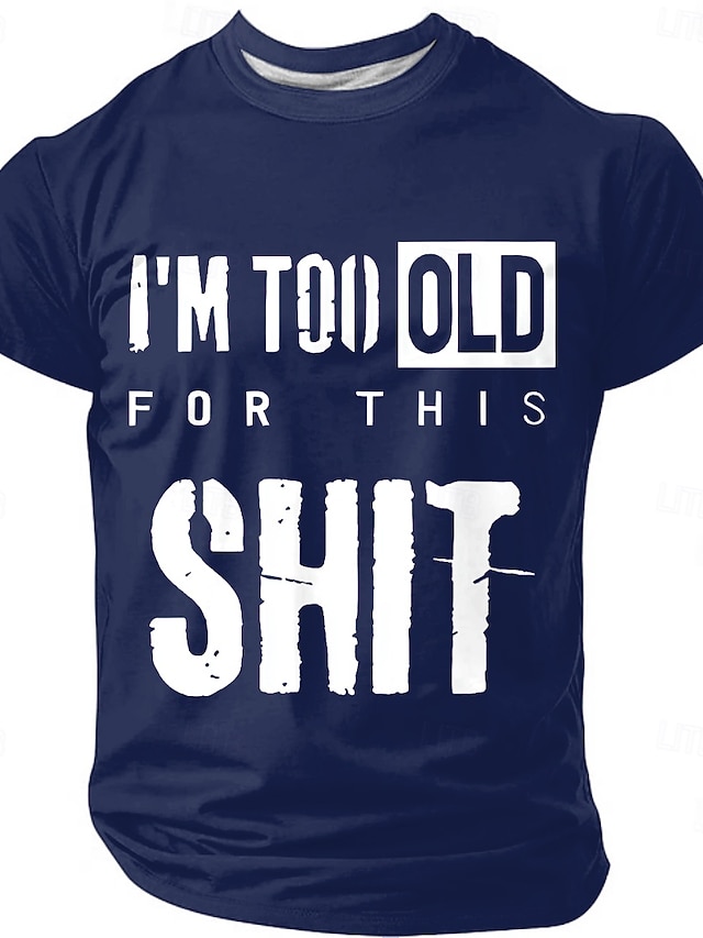  Voor heren Grappig jargon T-shirt Korte mouw T-shirt 3D-afdrukken Strakke ronde hals Overhemd Modieus Dagelijks Straat Dagelijks Zwart Rood blauw Zomer Lente Kleding S M L XL XXL XXXL