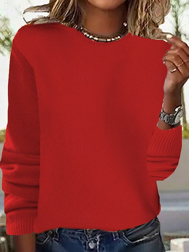 CMTOP Plus Size Sweatshirts voor Vrouwen Truien Dames Lange Mouw Tops Ronde Hals Casual