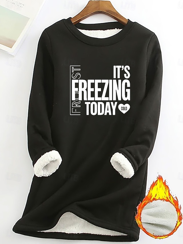 Női Pulóver pulóver Pullover Pulóverek Szöveg Meleg Utcai sikk Alkalmi Hosszú ujj Terített nyak Hosszú felsők Otthon Hétköznapi Nyomtatott Fekete Sárga Arcpír rózsaszín Sötétrózsaszín Medence Ősz Tél