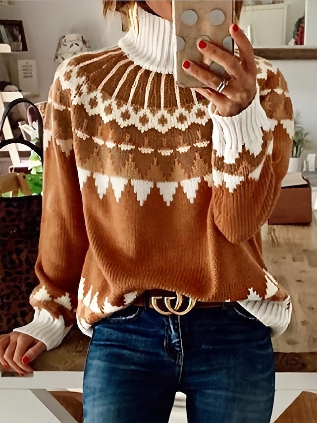 Pull Femme Jake's Taille L Motif Géométrique Multicolore – Polyacrylique, Occasion
