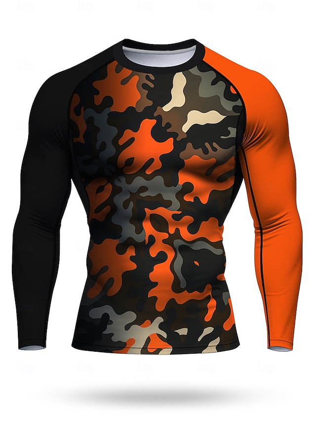  Men's Unisex Running T-Shirt Athletic Shirt Gym Shirt Fitness Shirt Workout Shirt Color Block Long Sleeve Tee Tshirt Geometric UPF 50 UV Resistant Soft Sweat wicking Mountain Bike / MTB Gym Workout