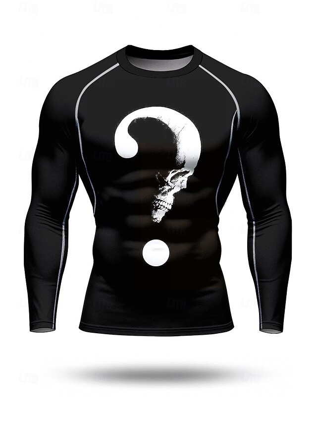 Men's Running T-Shirt Compression Shirt Running Shirt 3D Print Long Sleeve Base Layer Skull Quick Dry Compression Power Flex Moisture Wicking Gym Workout Active Training Exercise Sportswear Activewear4