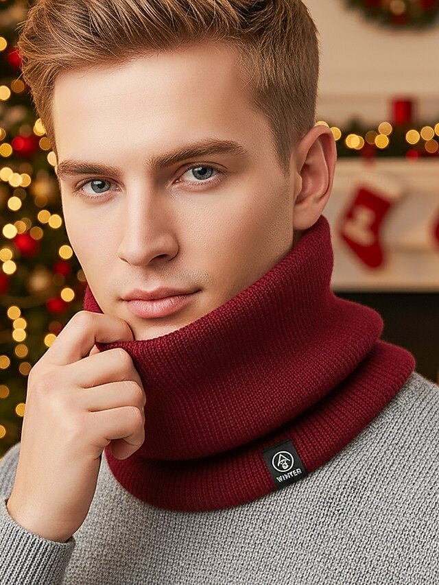  Herren-Winter-Halswärmer, Halstuch, Fleece-gefütterter Thermo-Schlauchschal, gemütliches Weihnachtsgeschenk für Outdoor-Sport, Skifahren und den Alltag
