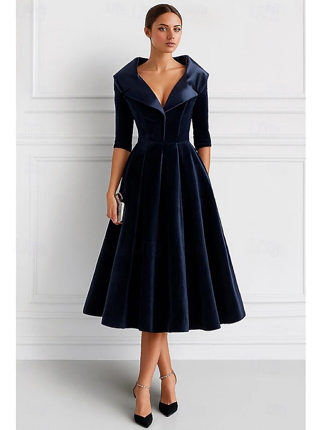 Ligne A Longueur thé Robe de Soirée Robe de Cocktail Robe d'invité de ...