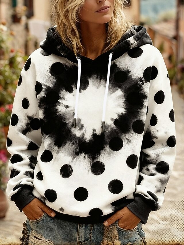 Black Brown Polka Dot Women's Hoodie
