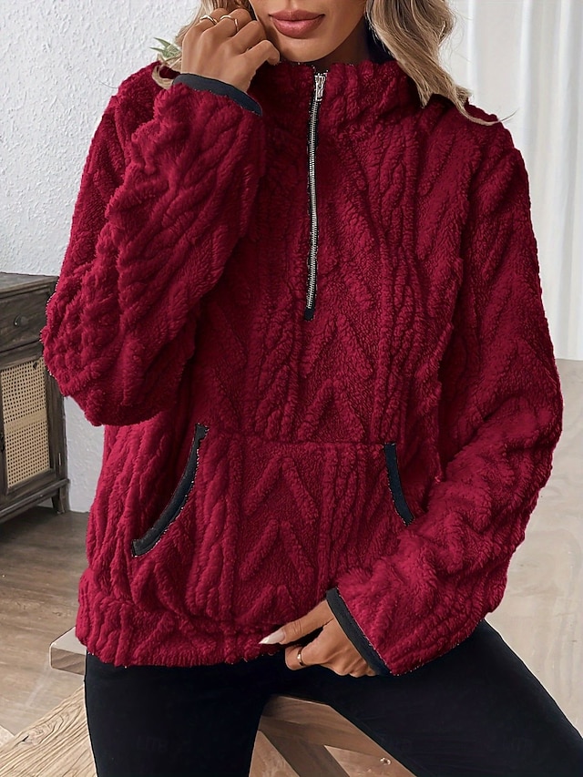 Orvis Sweat-shirt à col en V et épaules tombantes pour femme, orange, TT-Grand