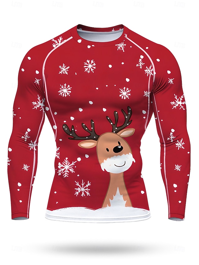  Navidad Hombre Unisexo Camiseta Running Camisa atlética Camisa de gimnasia Camisa de fitness Camisa de entrenamiento Manga Larga Camiseta Graphic UPF 50 Resistente a los rayos UV Suave Reductor del