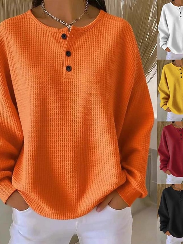  Dames Trui Elegant Streetwear Dagelijks Effen Kleur Geribd V-hals Gevlochten Afdrukken Lange mouw Normale tops breien Formeel Buiten Huis Zwart Wit Lente Herfst