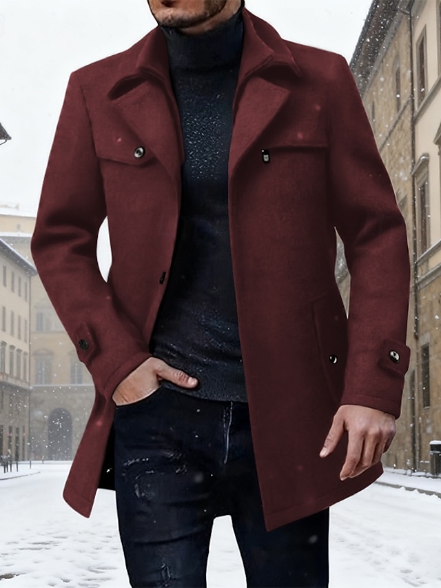 Cappotto Invernale Uomo Imbottito, Trench Doppio Petto Lungo, Collo Con Risvolto, Slim Fit, Caldo, Colori Nero, Grigio Chiaro, Marrone, Taglie M-2XL - 6