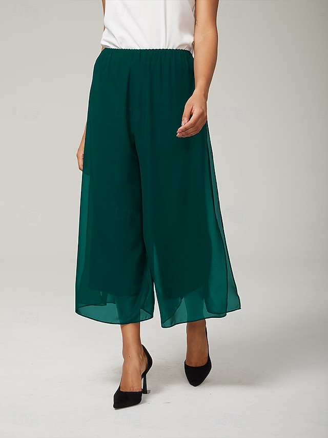  Mulheres Atrevido Elegante Mimolet Cintura Média Com Stretch Escritório / Carreira Dia a Dia Casual Verde Esmeralda Verão Primavera Outono