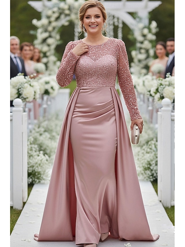 Robe de Soirée Sirène/Trompette Sans Bretelles, Longueur Au Sol, avec Paillettes