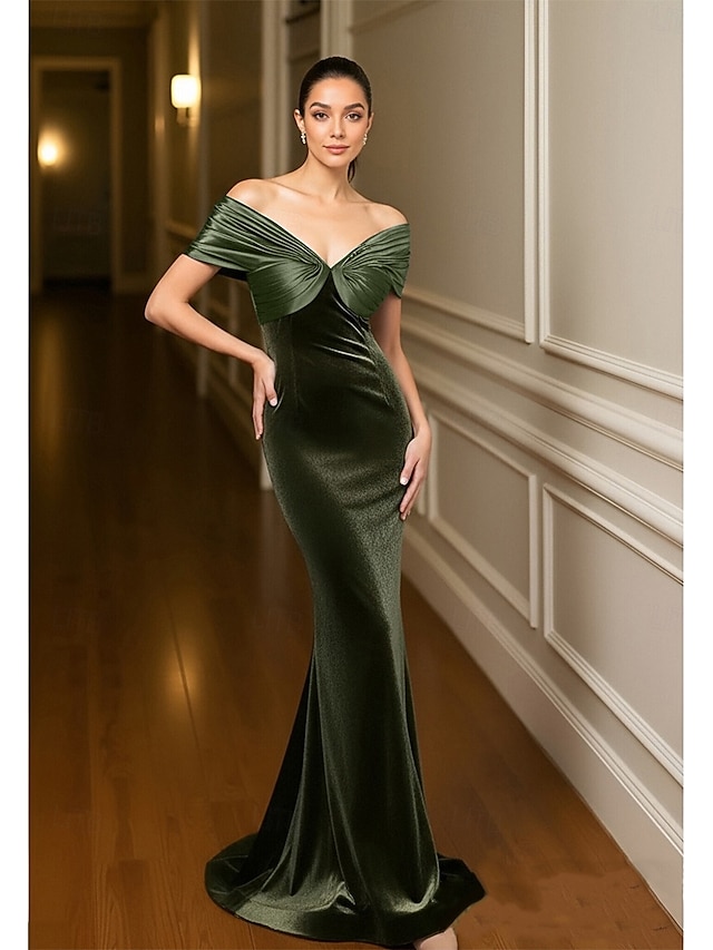 Mermaid/Trumpet V-Neck Sweep/Brush Train Evening Dresses with Sequin main image 0