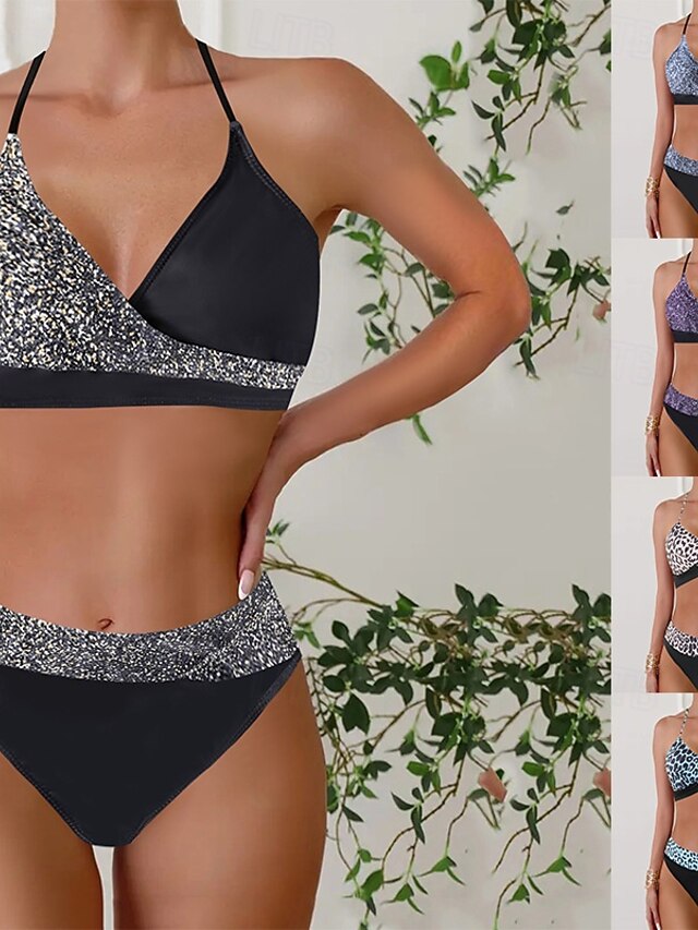 Swimwear Tankini 2 Piece High Waist Swimsuit Tummy Control High Waist Slim Backless Vacation Beach Wear Polka Dot U Neck Sleeveless Bathing Suits