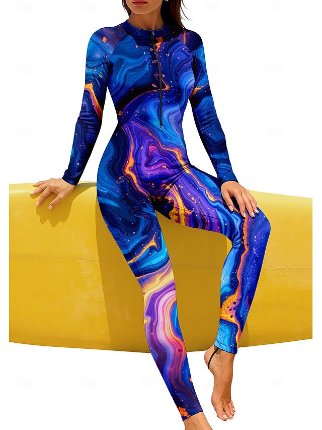 Women's Regular Rash Guard Full Body Rash Guard Bathing Suit Gradient ...