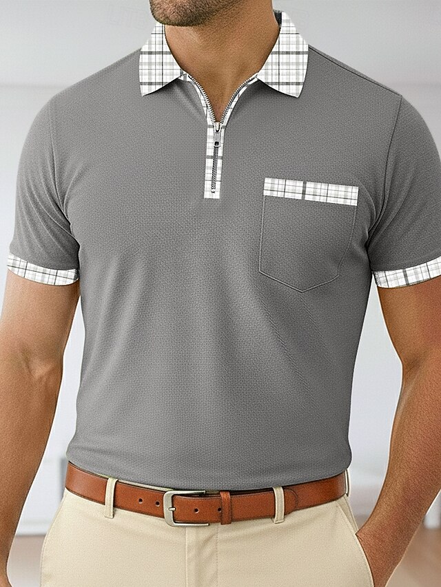Men's Golf Shirt Casual Business Classic Short Sleeve Fashion Basic ...
