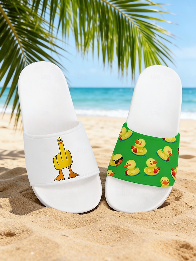 Men's Duck-printed Slide Sandals – Laid - Back & Cool Style for Men in ...