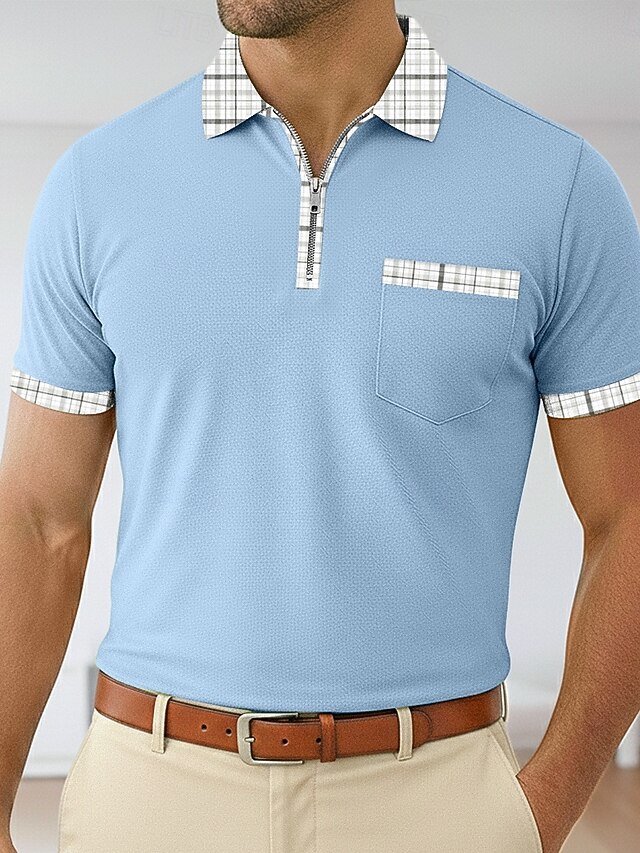 Men's Golf Shirt Casual Business Classic Short Sleeve Fashion Basic ...