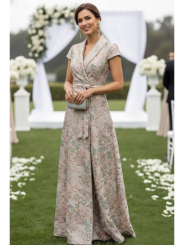 Ligne A Longueur au sol Robe d'invité de mariage Robe de Cérémonie Robe ...