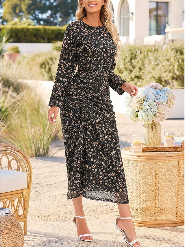 Women's Maxi Dress Chiffon Dress Floral Dress Elegant Fashion Modern ...