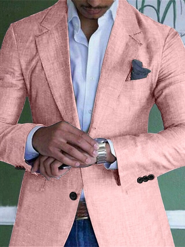 Men's Graduation Linen Blazer Blazer Business Cocktail Party Wedding ...