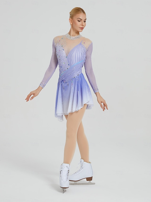 Figure Skating Dress Women s Ice Skating Dress Sky Blue Patchwork Open figure-skating-dress-women-s-ice-skating-dress-sky-blue-patchwork-open