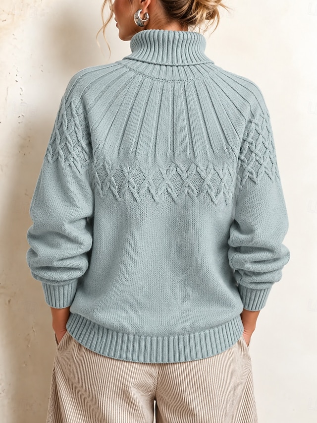 Women's Pullover Sweater Jumper Elegant Vintage Fashion Solid Color ...
