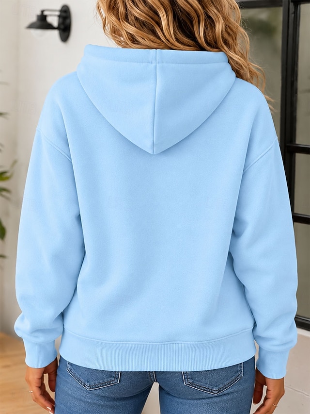 Femmes Sweat à capuche pour animaux de compagnie Sweat à capuche avec poche pour animaux Sweat à capuche Occasionnel manche longue À capuche Hauts Réguliers Occasionnel Travail Rue Bleu Blanche Noir