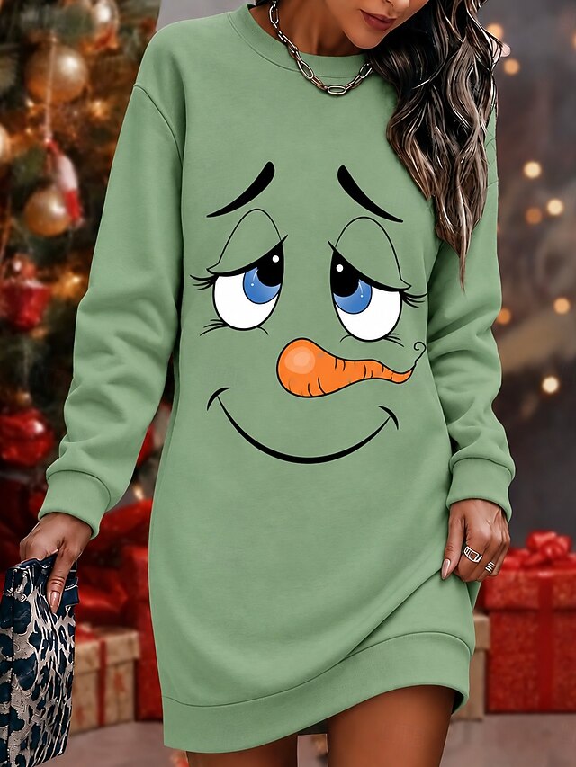 Christmas Women's Mini Dress Shift Dress Casual Holiday Graphic ...