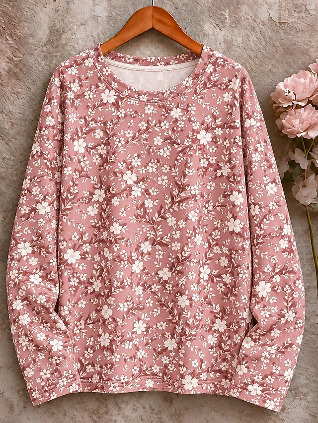 Women's 100% Cotton Cotton Shirt Floral Graphic Plants Stylish Classic ...