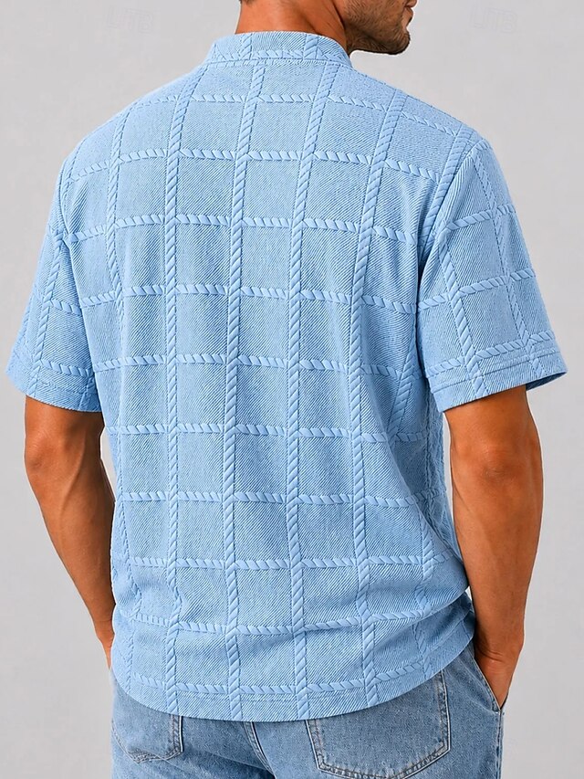 Men's Henley Shirt Tee Short Sleeve Solid Color Plain Fashion Designer ...