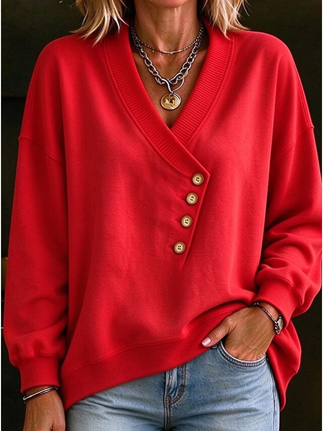 Women's Mock Two-Piece Sweater Pullover Sweater Jumper Elegant Vacation ...