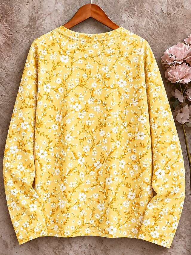 Women's 100% Cotton Cotton Shirt Floral Graphic Plants Stylish Classic ...