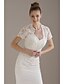 cheap Wraps &amp; Shawls-Short Sleeves Tulle Lace Bridal Jacket/ Wedding Wrap