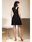 Χαμηλού Κόστους Φορέματα για Ειδικές Περιστάσεις-Βραδινή τουαλέτα Μικρό Μαύρο Φόρεμα Αργίες Καλωσόρισμα Κοκτέιλ Πάρτι Φόρεμα Λαιμόκοψη V Αμάνικο Κοντό / Μίνι Σιφόν με Χάντρες Πλαϊνό ντραπέ 2020