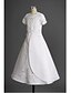 cheap Flower Girl Dresses-A-Line Floor Length Flower Girl Dress First Communion Cute Prom Dress Satin with Beading Fit 3-16 Years