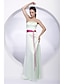 Χαμηλού Κόστους Φορέματα Παρανύμφων-Ίσια Γραμμή Στράπλες Μακρύ Σατέν Φόρεμα Παρανύμφων με Ζώνη / Κορδέλα με LAN TING BRIDE®