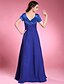 cheap Mother of the Bride Dresses-A-Line Mother of the Bride Dress Elegant Scoop Neck Floor Length Chiffon Satin Short Sleeve No with Beading 2024